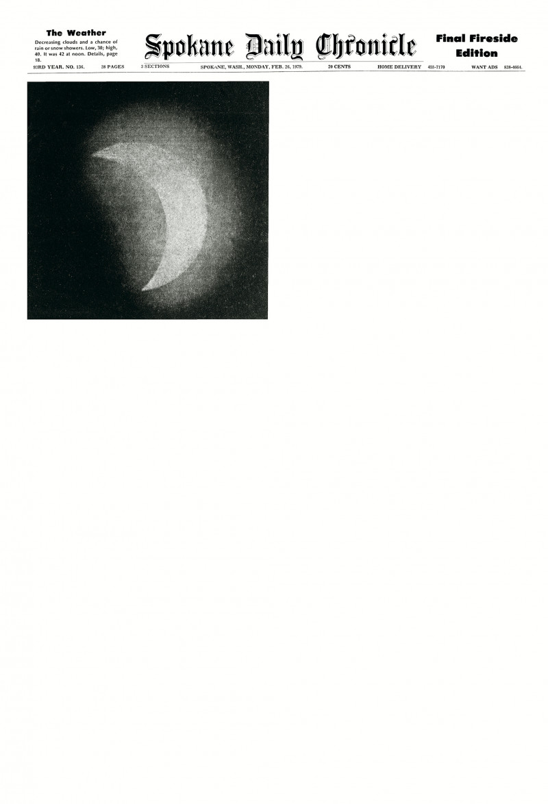 Arc of Total Eclipse, February 26, 1979 (Detail)